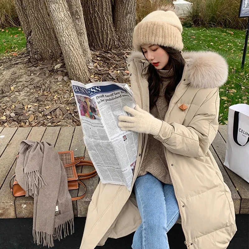 Winter Women Cotton-padded Clothes New Long Over-the-knee Big Fur Collar Hooded Down Jacket Female Long Cold-proof Warm Coat
Winter Women Cotton-padded Clothes New Long Over-the-knee Big Fur Collar Hooded Down Jacket Female Long Cold-proof Warm Coat