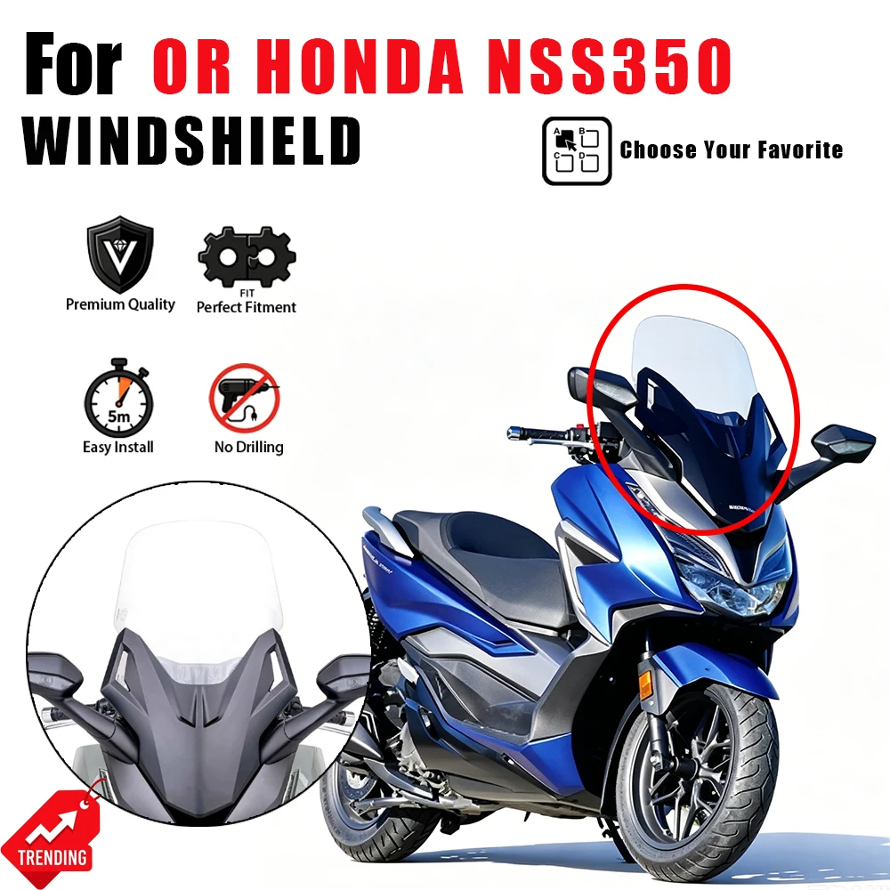 Motorcycle Windshield Windscreen FOR Honda NSS350 FORZA 350 2021-2025 Front Wind Deflector Rain Guard Heightened Part
Motorcycle Windshield Windscreen FOR Honda NSS350 FORZA 350 2021-2025 Front Wind Deflector Rain Guard Heightened Part