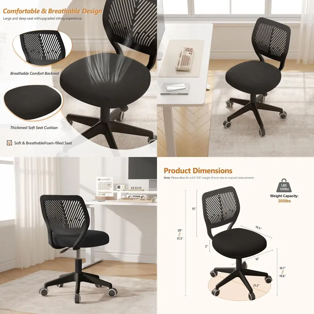 Ergonomic Adjustable Height Swivel Chair with Soft Mesh Cushion for Study and Office (Black)
Ergonomic Adjustable Height Swivel Chair with Soft Mesh Cushion for Study and Office (Black)