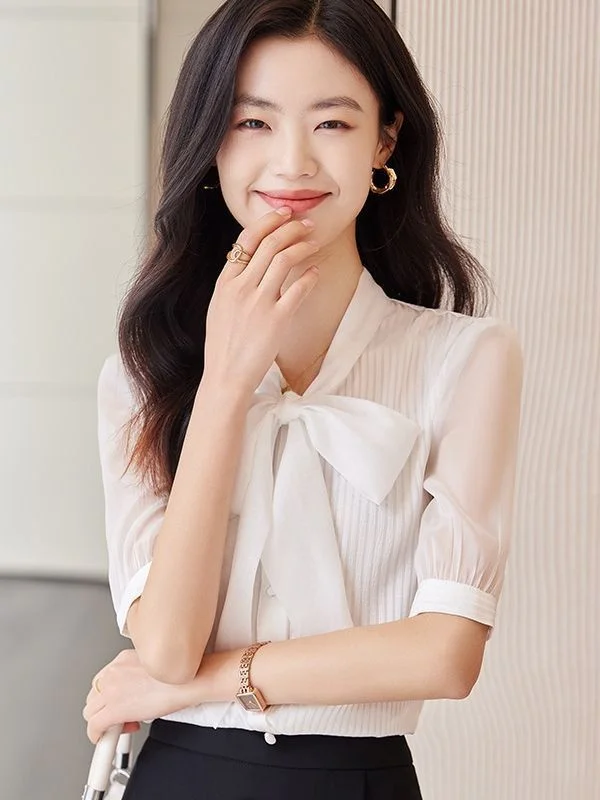 Seven Valley Niang White Chiffon Ribbon irt High Sense Cleanfit Sle Poly Fabric Five Sve Women's Thin irt Pure Color
Seven Valley Niang White Chiffon Ribbon irt High Sense Cleanfit Sle Poly Fabric Five Sve Women's Thin irt Pure Color