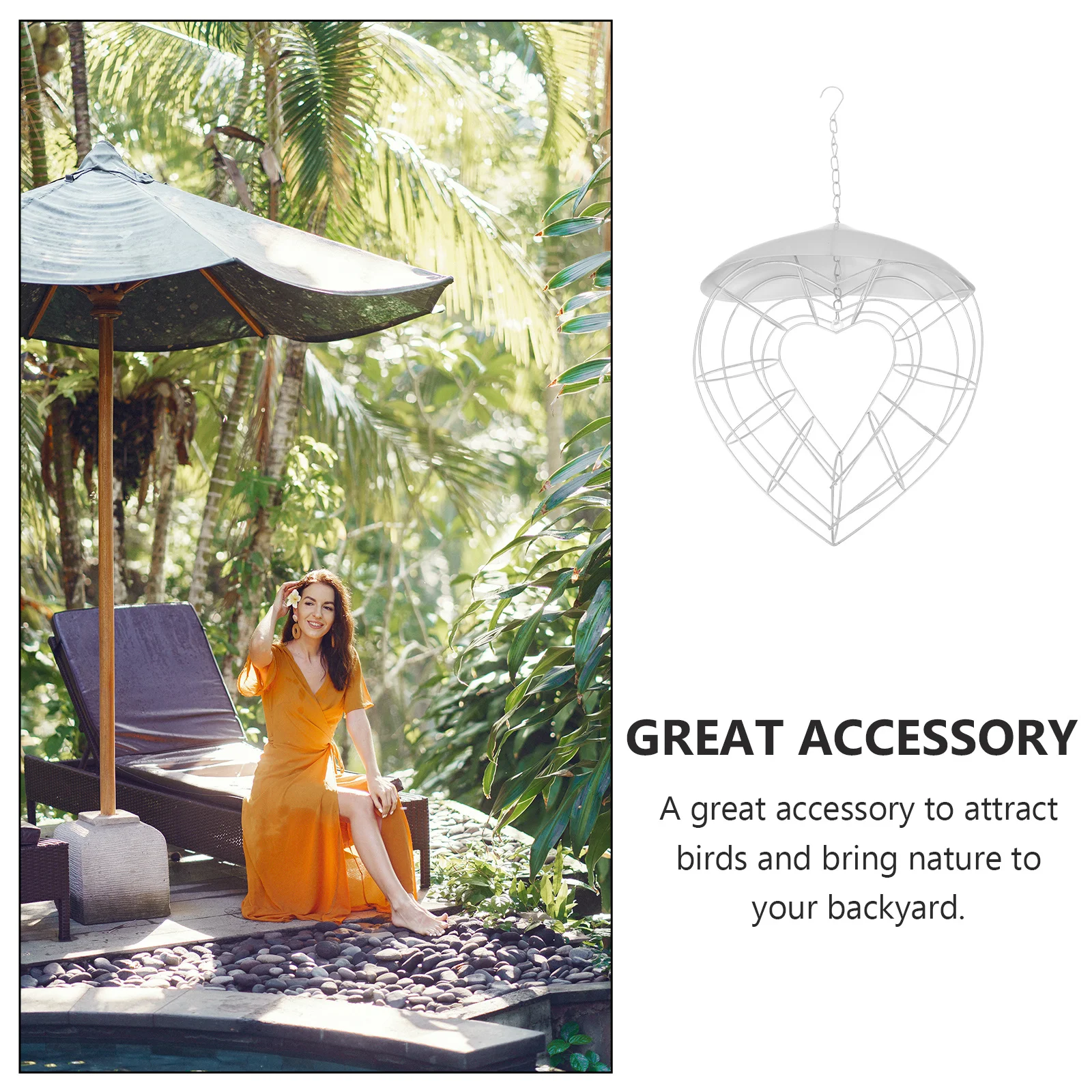 1 pc Hanging Durable Hollow Design For Garden Backyard Outdoor Wild Bird Feeding Station Finch Feeder Heart-Shaped Outside Bird
1 pc Hanging Durable Hollow Design For Garden Backyard Outdoor Wild Bird Feeding Station Finch Feeder Heart-Shaped Outside Bird