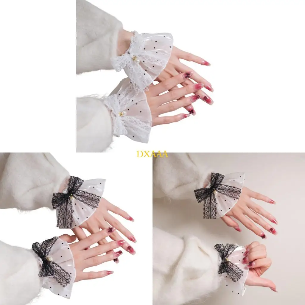 DXAA Elastic Lace Arm Sleeves Wrist Cuffs For Women with Artificial Pearls Bowknot Detail for Anime Women Girl All Matching
DXAA Elastic Lace Arm Sleeves Wrist Cuffs For Women with Artificial Pearls Bowknot Detail for Anime Women Girl All Matching