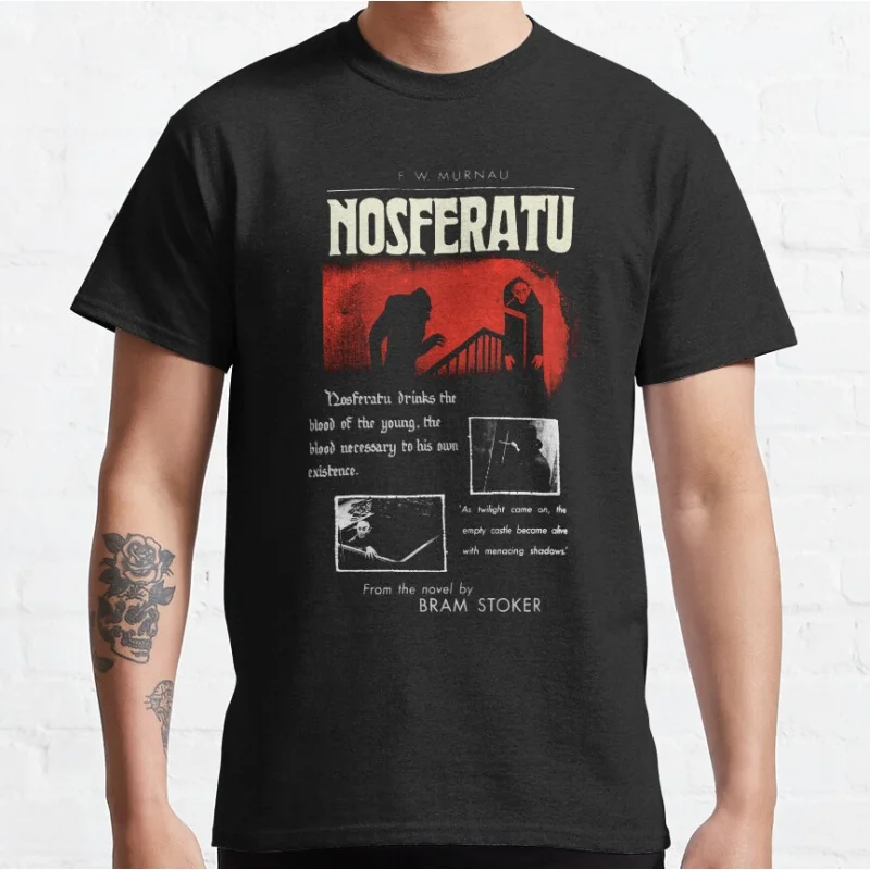 Scary Movie Nosferatu Vampire cult graphic t shirts Horror Shadow The Mystery Hunter scary halloween tops All size S-6XL
Scary Movie Nosferatu Vampire cult graphic t shirts Horror Shadow The Mystery Hunter scary halloween tops All size S-6XL