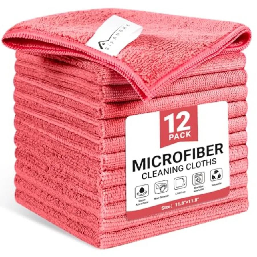 Microfiber Cleaning Cloth, 12 Pack Pink Cleaning Rags for Housekeeping, Reusable Microfiber Towels for Car, Kitchen, Bathroom a
Microfiber Cleaning Cloth, 12 Pack Pink Cleaning Rags for Housekeeping, Reusable Microfiber Towels for Car, Kitchen, Bathroom a