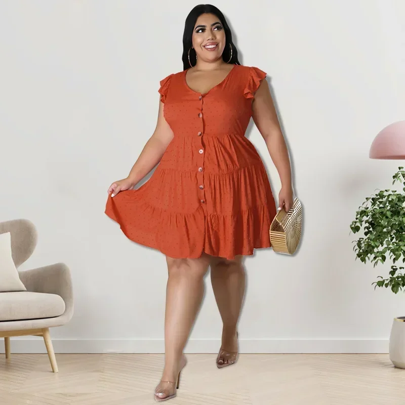 GUWU женское платье больших размеров с однотонными оборками и коротким рукавом с отложным воротником, однобортные модные летние платья, повседневная уличная одежда
GUWU женское платье больших размеров с однотонными оборками и коротким рукавом с отложным воротником, однобортные модные летние платья, повседневная уличная одежда