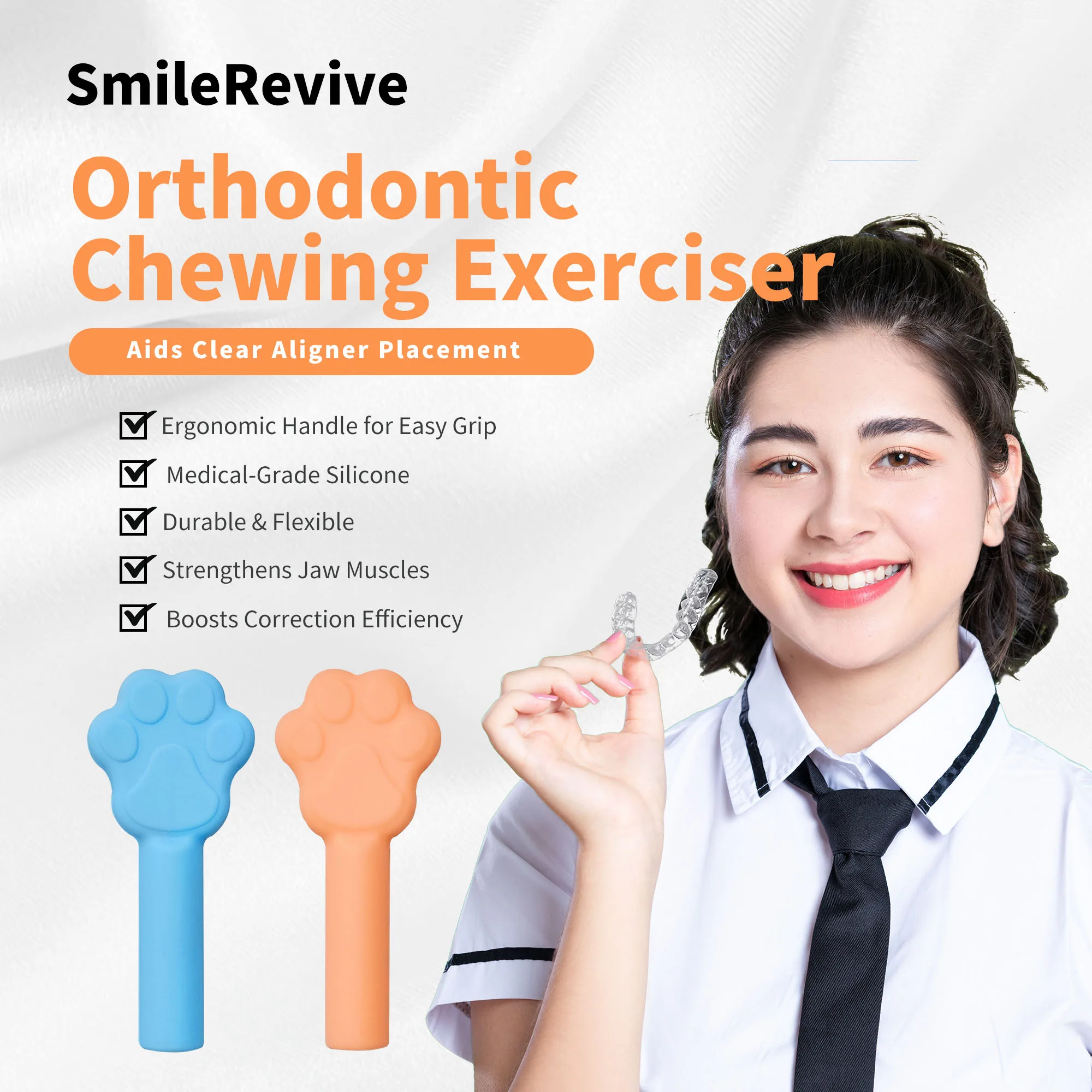 SmileRevive Cat's Paw Silicone Orthodontic Chewies Orthodontic Chewing Exerciser Enhancing Aligner Fit
SmileRevive Cat's Paw Silicone Orthodontic Chewies Orthodontic Chewing Exerciser Enhancing Aligner Fit