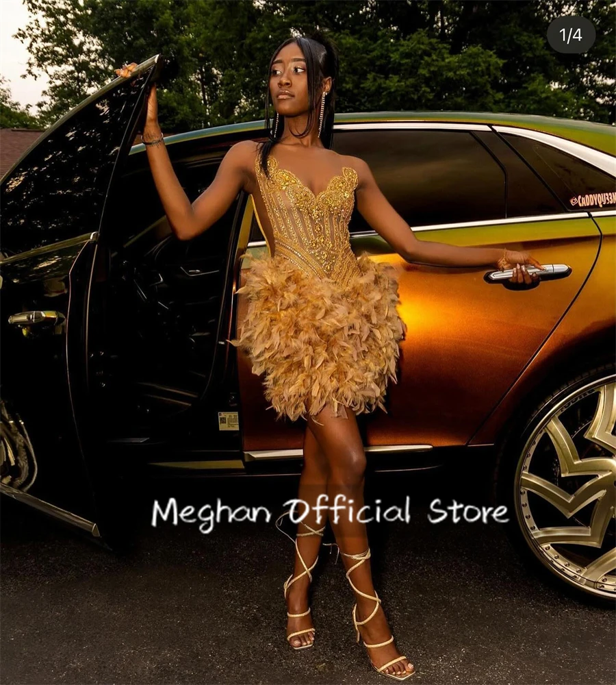 Gold O N Short Prom Dresses Black Girls Bead Crystal Graduation Gown Feather 2025 Birthday Luxury Dress Mini Cocktail Customized
Gold O N Short Prom Dresses Black Girls Bead Crystal Graduation Gown Feather 2025 Birthday Luxury Dress Mini Cocktail Customized