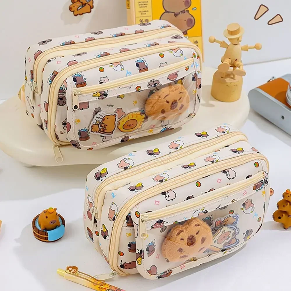 Capybara Panda Dog Rabbit Pencil Case Transparent Flip Cover Multilayers Pen Bag Large Capacity Stationery Organizer
Capybara Panda Dog Rabbit Pencil Case Transparent Flip Cover Multilayers Pen Bag Large Capacity Stationery Organizer
