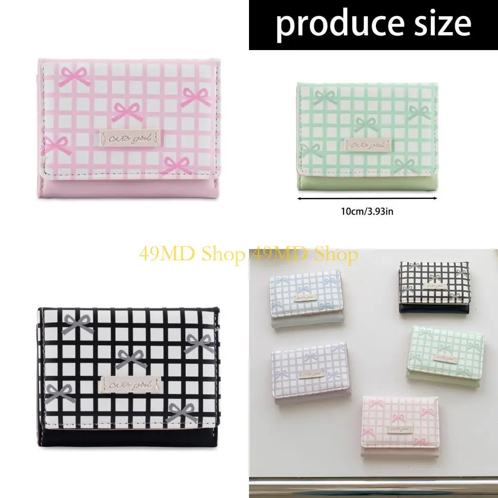 49MD Fashion Short PU Wallet Striped Pattern Decorative Bows Compact Carry Essential
49MD Fashion Short PU Wallet Striped Pattern Decorative Bows Compact Carry Essential
