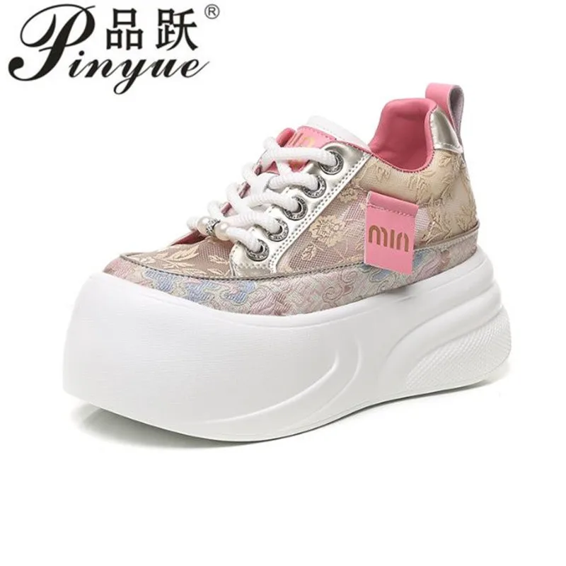 9 см воздушная сетка из микрофибры, летние женские вулканизированные кроссовки на платформе, массивные вулканизированные летние высококачественные брендовые удобные туфли 34-40
9 см воздушная сетка из микрофибры, летние женские вулканизированные кроссовки на платформе, массивные вулканизированные летние высококачественные брендовые удобные туфли 34-40