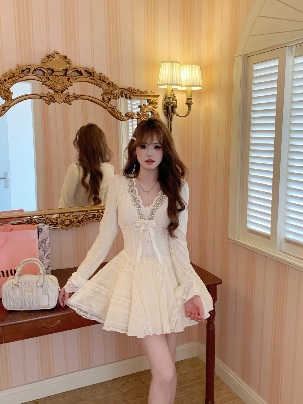 Musefi Vintage Sweetheart Diamond Embellied Waist Cinching Birthday Princ Sle Puffy Skirt Long Sve High Waist o...
Musefi Vintage Sweetheart Diamond Embellied Waist Cinching Birthday Princ Sle Puffy Skirt Long Sve High Waist o...