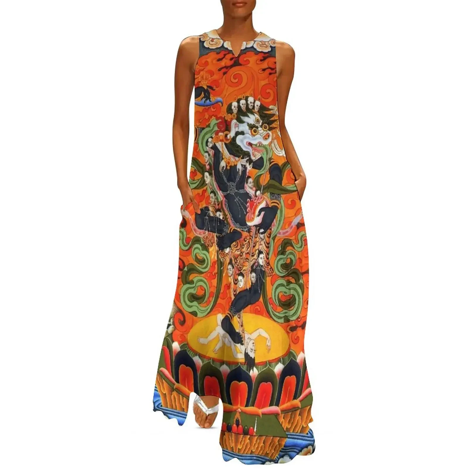 Lion Faced Dakini Simhamukha Thangka Long Dress dresses for woman Dance dresses Clothing female Dress
Lion Faced Dakini Simhamukha Thangka Long Dress dresses for woman Dance dresses Clothing female Dress