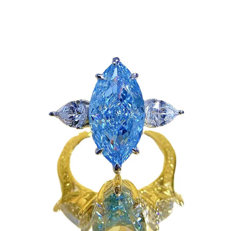 Серебряное кольцо S925 с роскошной оправой 8*16, кольцо с сокровищами морского синего цвета, Универсальное кольцо с высокоуглеродистым бриллиантом и конским глазом, ювелирные изделия
Серебряное кольцо S925 с роскошной оправой 8*16, кольцо с сокровищами морского синего цвета, Универсальное кольцо с высокоуглеродистым бриллиантом и конским глазом, ювелирные изделия