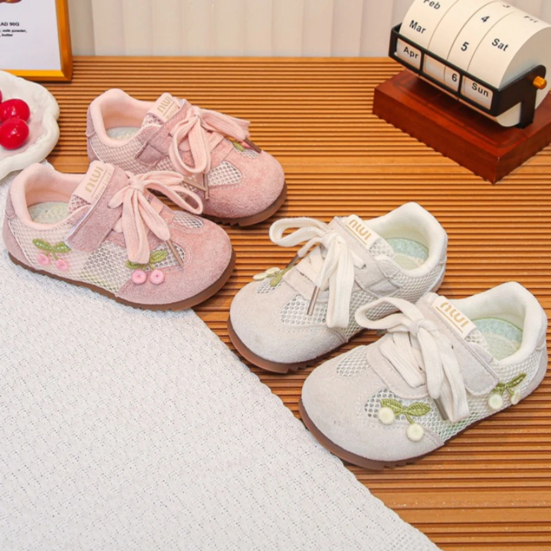 Kids Hook Loop Mesh Sneakers Girls Cherry Bow Trainers Spring Summer Fancy Footwear Children Casual Sneakers Soft Sole
Kids Hook Loop Mesh Sneakers Girls Cherry Bow Trainers Spring Summer Fancy Footwear Children Casual Sneakers Soft Sole