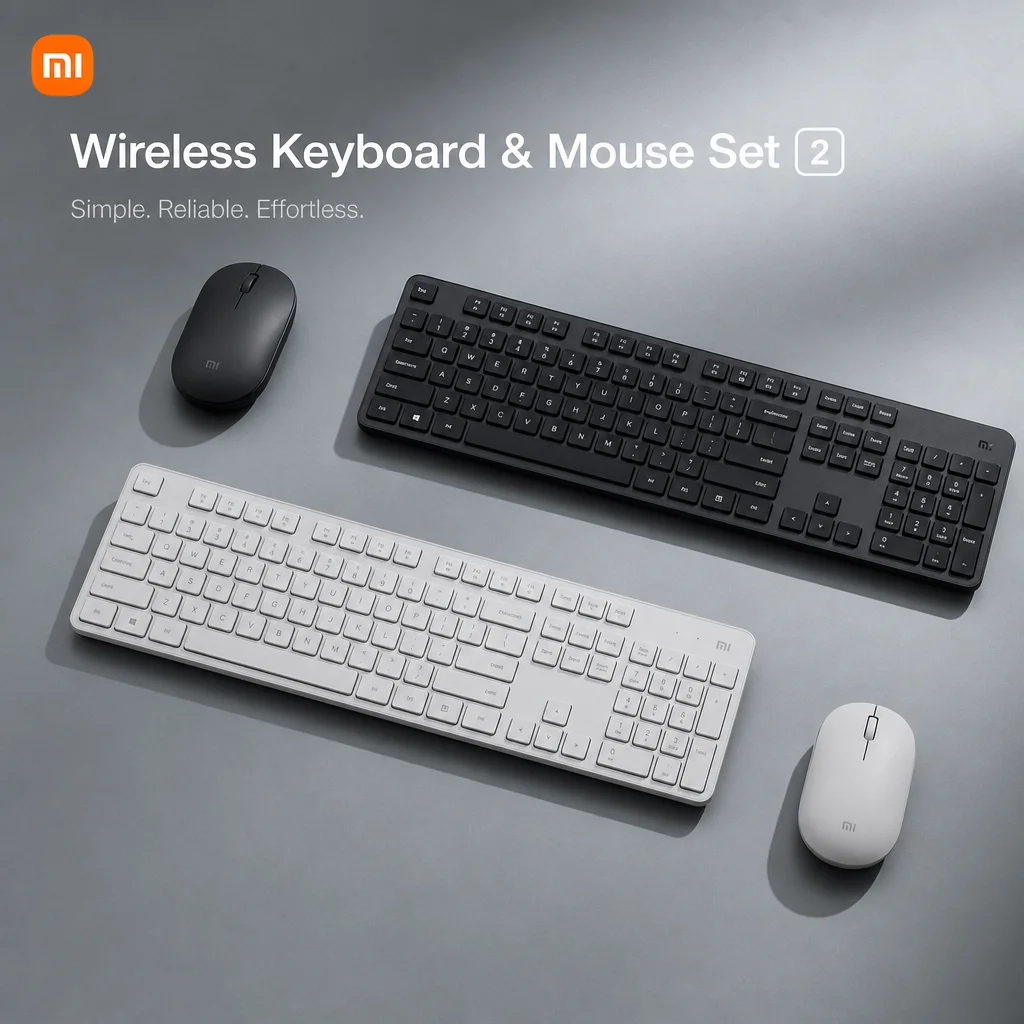 Xiaomi Keyboard and Mouse Set 2 2.4G Wireless Keyboard and Mouse Set Office Slim Keyboard 104Keys Smart Energy-saving Sleep Mode
Xiaomi Keyboard and Mouse Set 2 2.4G Wireless Keyboard and Mouse Set Office Slim Keyboard 104Keys Smart Energy-saving Sleep Mode