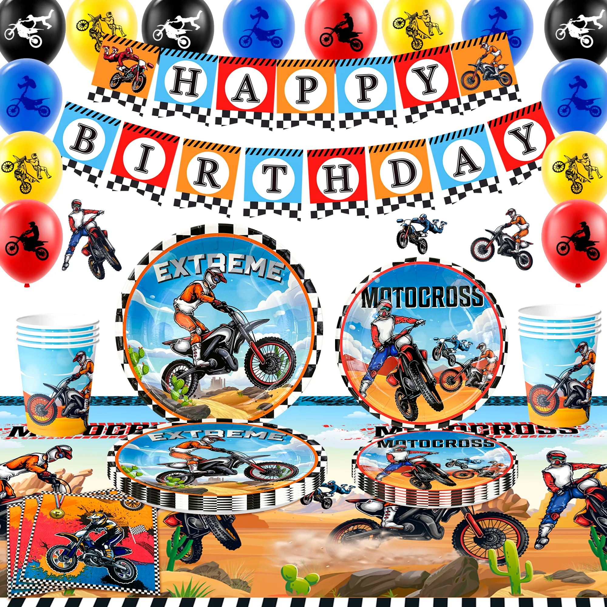 Motorcycle Birthday Supplies,98pcs Decorations&Motorcycle Theme Party Tableware Set-Dirt Bike Party Plates and Napkins Cups etc
Motorcycle Birthday Supplies,98pcs Decorations&Motorcycle Theme Party Tableware Set-Dirt Bike Party Plates and Napkins Cups etc