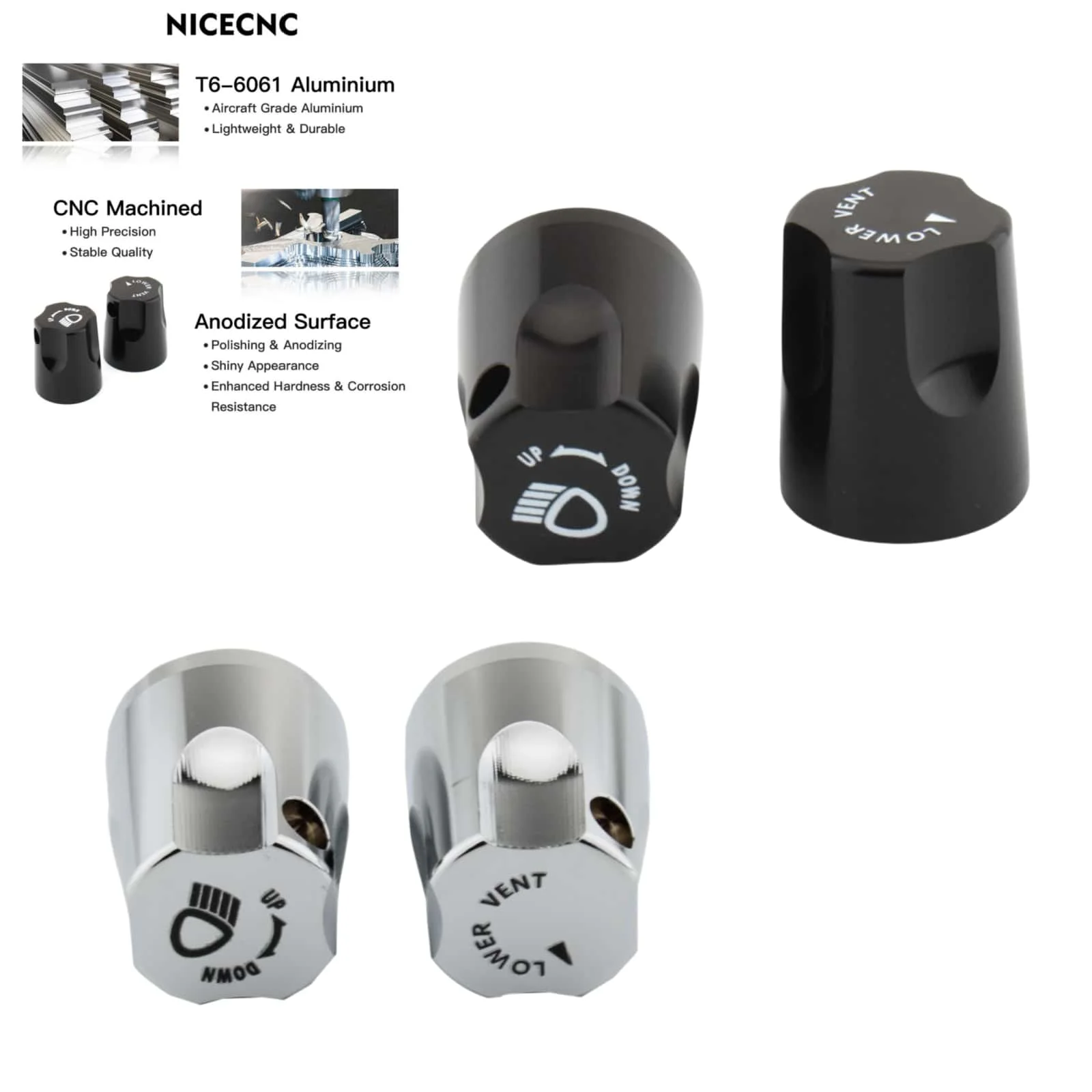 For Honda GL1500 Goldwing 1500 1988-2000 Aluminum Black/Chrome Motorcycle Accessories Headlight Up Down Adjustment Knob Cover
For Honda GL1500 Goldwing 1500 1988-2000 Aluminum Black/Chrome Motorcycle Accessories Headlight Up Down Adjustment Knob Cover