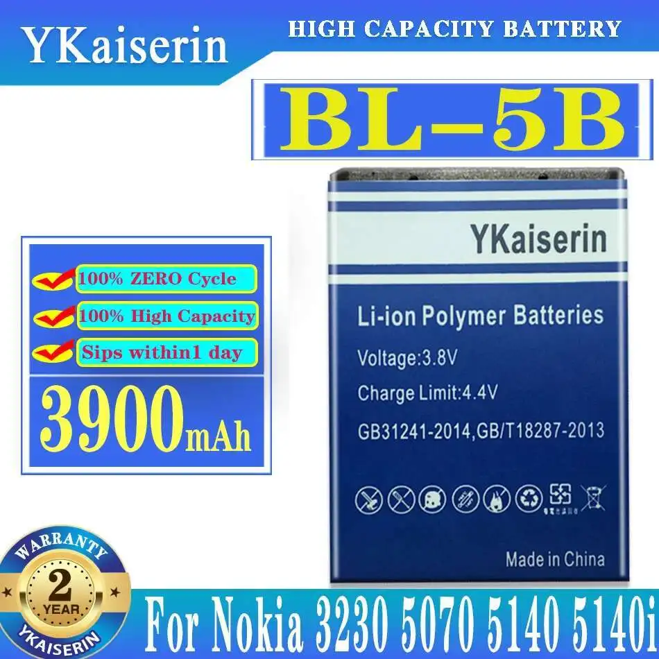Аккумулятор BL-5B для Nokia 3230 5070 5140 5140i 5200 5300 5500 6020 6021 6060 6070 6080 6120 6120C 7260 7360 7620 N80 N90 BL 5B
Аккумулятор BL-5B для Nokia 3230 5070 5140 5140i 5200 5300 5500 6020 6021 6060 6070 6080 6120 6120C 7260 7360 7620 N80 N90 BL 5B