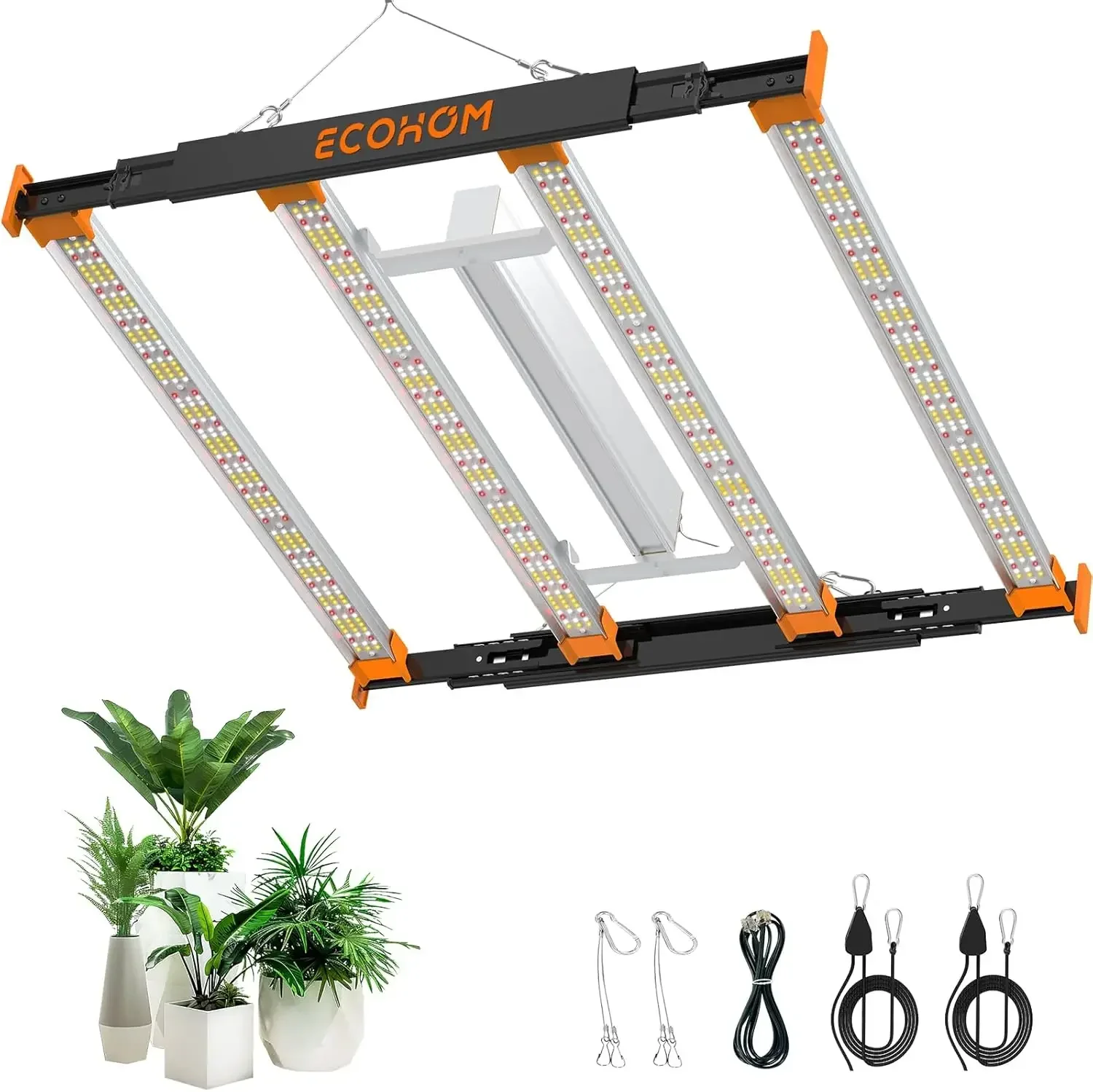 320W LED Grow Light, 3x3ft Coverage Full Spectrum Daisy Chain Growing Light, Dimmable & Retractable Bar Style Grow Lamp for Indo
320W LED Grow Light, 3x3ft Coverage Full Spectrum Daisy Chain Growing Light, Dimmable & Retractable Bar Style Grow Lamp for Indo