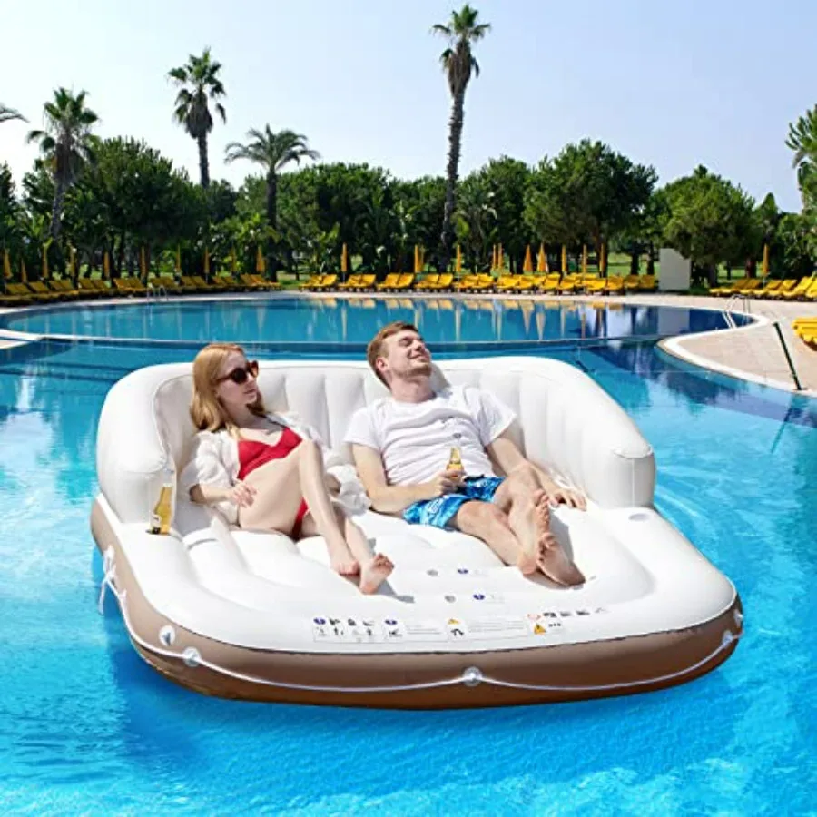 Pool float for 2-3 people, PVC material, blue, UPF50 retractable canopy and built-in cup holder, 71x71, 440 lbs capacity
Pool float for 2-3 people, PVC material, blue, UPF50 retractable canopy and built-in cup holder, 71x71, 440 lbs capacity
