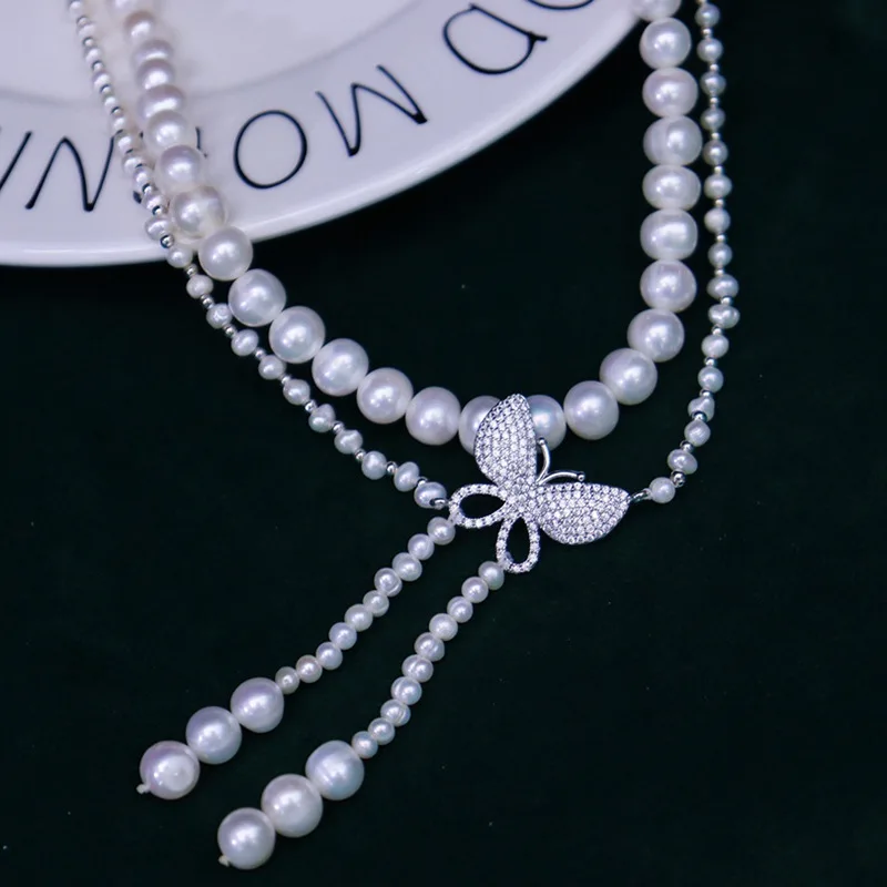 02 Zhuji Natural Pearl Necklace Wholesale Women Versatile Collarbone Chain Bowknot Double Layer Choker Exquisite Gift Jewelry
02 Zhuji Natural Pearl Necklace Wholesale Women Versatile Collarbone Chain Bowknot Double Layer Choker Exquisite Gift Jewelry
