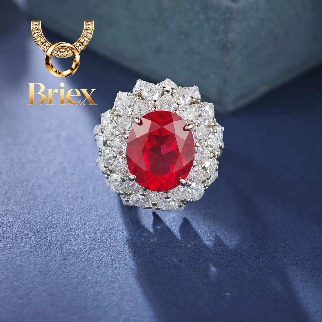 Briex Jewelry 6CTW 10*12mm Oval Cut Artificial Ruby Gem Ring Solid 925 Sterling Silver Jewelry Wedding Ring 268r
Briex Jewelry 6CTW 10*12mm Oval Cut Artificial Ruby Gem Ring Solid 925 Sterling Silver Jewelry Wedding Ring 268r