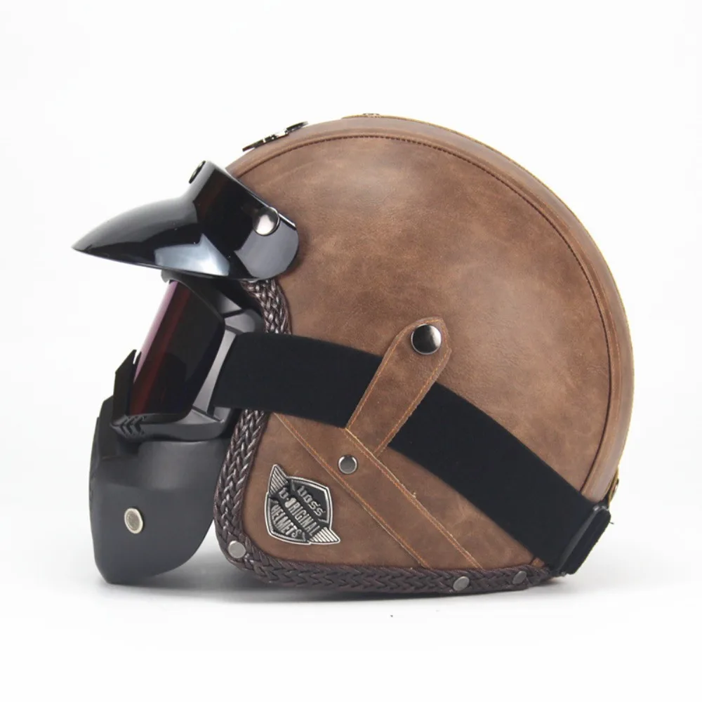 Four Seasons Vintage Leather Personality Functional High Fashion Electric Vehicle 3/4 Half Pedal Helmet Portable High Simple
Four Seasons Vintage Leather Personality Functional High Fashion Electric Vehicle 3/4 Half Pedal Helmet Portable High Simple