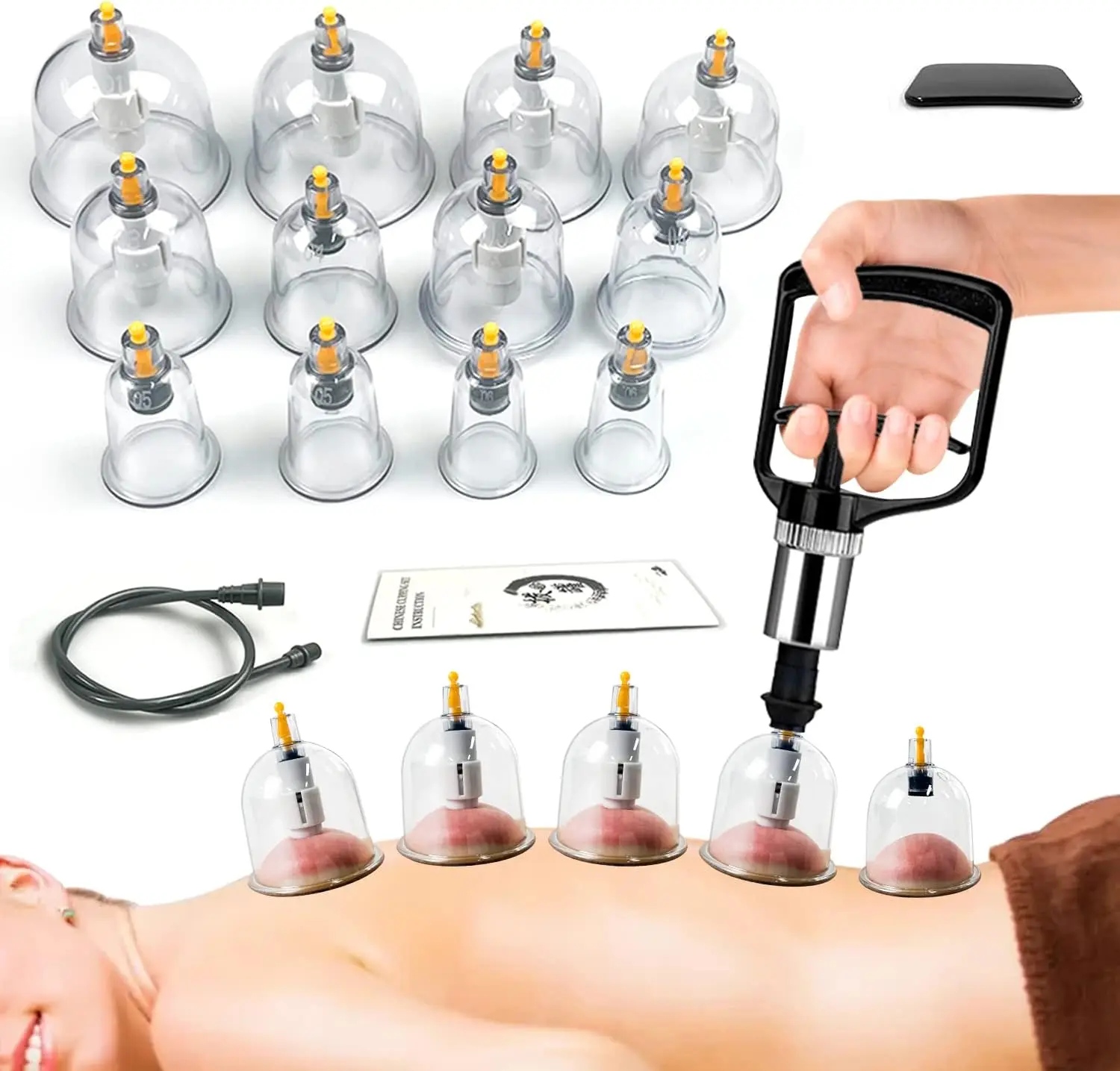 12/24 Cans Vacuum Cupping Set Professional Suction Cup Manual Massage Tool Anti-cellulite Relax body Promotes Blood Circulation
12/24 Cans Vacuum Cupping Set Professional Suction Cup Manual Massage Tool Anti-cellulite Relax body Promotes Blood Circulation