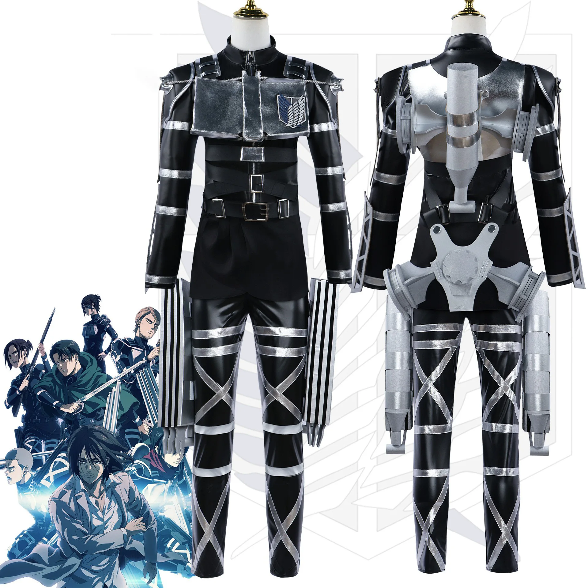 Костюм для косплея «Атака Титанов» Final Chapter, 2D анимация, кожаный костюм Микаса и Эрен, мужской костюм команды C
Костюм для косплея «Атака Титанов» Final Chapter, 2D анимация, кожаный костюм Микаса и Эрен, мужской костюм команды C