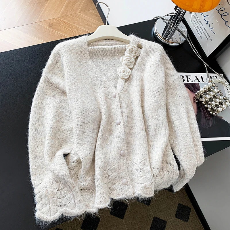 Новинка осени 2022, женский вязаный свитер Jaet, ажурный кардиган с 3D цветочной вышивкой Fine iny, облегающий кардиган
Новинка осени 2022, женский вязаный свитер Jaet, ажурный кардиган с 3D цветочной вышивкой Fine iny, облегающий кардиган