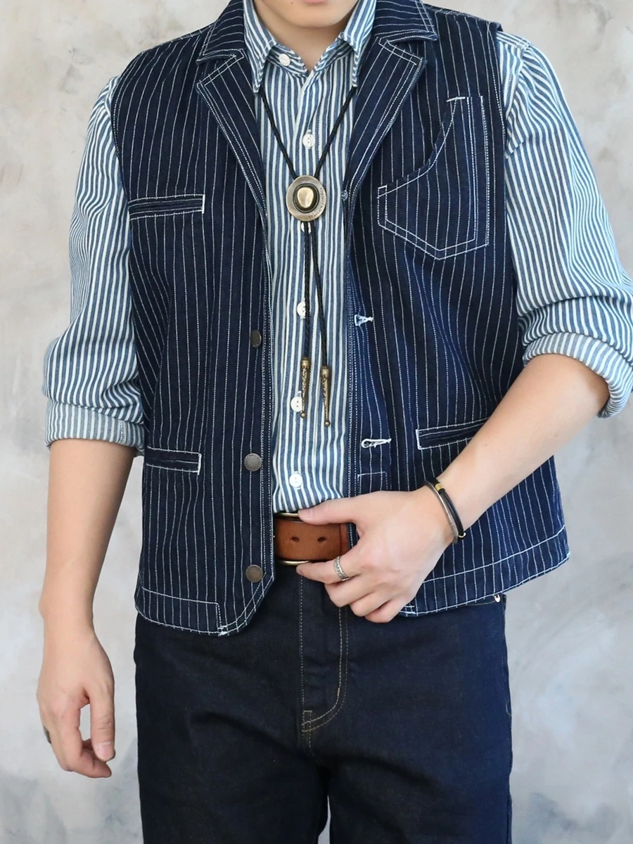 American Sle Plaid Button-Up Denim Vest Men's Inner Wear irt Collar Jaet Youth Faion Autumn Season Slim Fit Vest
American Sle Plaid Button-Up Denim Vest Men's Inner Wear irt Collar Jaet Youth Faion Autumn Season Slim Fit Vest