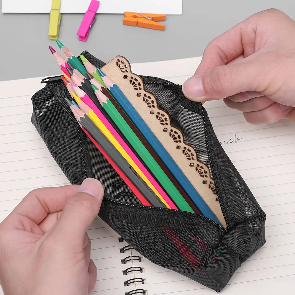 1PC Solid Color Nylon Mesh Pen Bags Transparent Zippered Pencil Case Stationery Storage Pouch Organizer Office School Supplies
1PC Solid Color Nylon Mesh Pen Bags Transparent Zippered Pencil Case Stationery Storage Pouch Organizer Office School Supplies