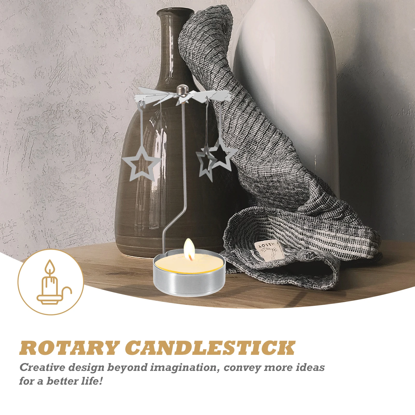 Rotating Candlestick Romantic Tabletop Candlesticks Household Rotation Stainless Steel Aromatherapy Holder
Rotating Candlestick Romantic Tabletop Candlesticks Household Rotation Stainless Steel Aromatherapy Holder