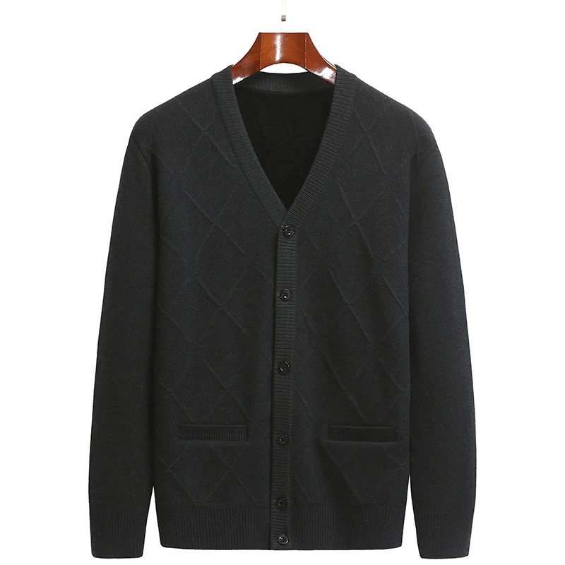 Удобный мужской вязаный кардиган с V-образным вырезом, длинными рукавами, бахромой, для повседневной носки, осень-зима, из нейлоновой ткани, с двойным ромбовидным узором
Удобный мужской вязаный кардиган с V-образным вырезом, длинными рукавами, бахромой, для повседневной носки, осень-зима, из нейлоновой ткани, с двойным ромбовидным узором