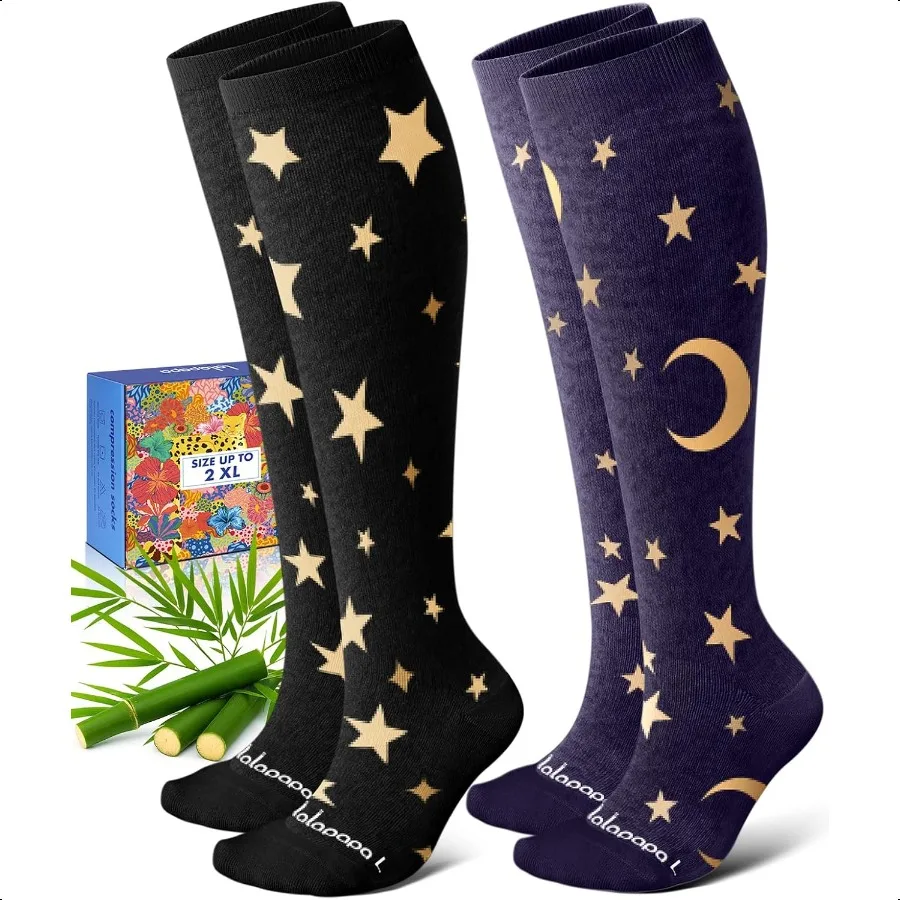 Комризонные носки из бамбуковой вискозы для женщин и мужчин, 2 пары, 1520 мм рт. ст., удобные носки до колена для путешествий, медсестры
Комризонные носки из бамбуковой вискозы для женщин и мужчин, 2 пары, 1520 мм рт. ст., удобные носки до колена для путешествий, медсестры