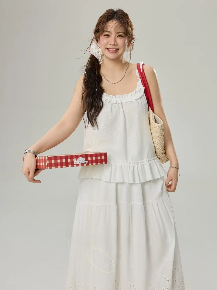plus Size Summer New Style Women's Clothing Sleeveless round Neck White Strap Vest Top Wood Grain Commuter Style High Waist
plus Size Summer New Style Women's Clothing Sleeveless round Neck White Strap Vest Top Wood Grain Commuter Style High Waist