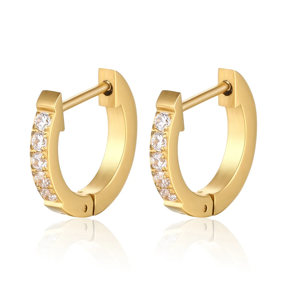 Punk Small Round Circle Chic CZ Hoop Earrings Simple Gold Color Stainless Steel Geometric Earrings For Women Party Jewelry Gift
Punk Small Round Circle Chic CZ Hoop Earrings Simple Gold Color Stainless Steel Geometric Earrings For Women Party Jewelry Gift