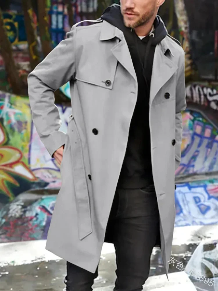 2023 Men's New Solid Color European and American Long Sleeve Windbreaker Men's Polo Neck Slim Fit Double Breasted Casual Coat
2023 Men's New Solid Color European and American Long Sleeve Windbreaker Men's Polo Neck Slim Fit Double Breasted Casual Coat