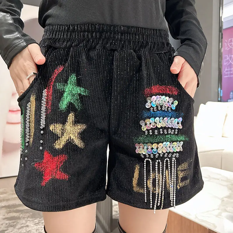 New Sequined Shorts Casual Hot Pants Worn Outside A-line Loose Wide-leg Bottoming Autumn and Winter Boot Pants
New Sequined Shorts Casual Hot Pants Worn Outside A-line Loose Wide-leg Bottoming Autumn and Winter Boot Pants