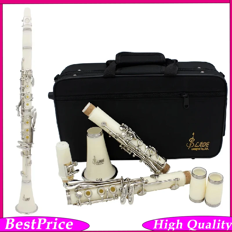 SLADE Bb White Clarinet 17 Keys Silver Plated Clarinet Professional B Flat Clarinet with Accessories
SLADE Bb White Clarinet 17 Keys Silver Plated Clarinet Professional B Flat Clarinet with Accessories
