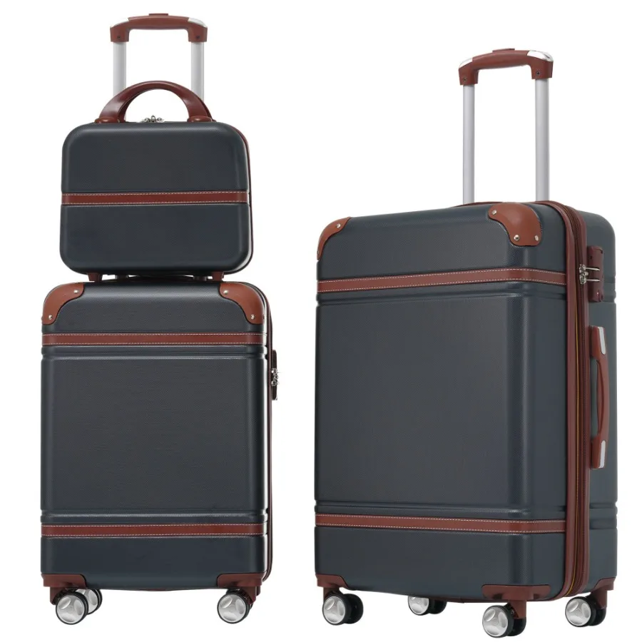 Hardshell Luggage Sets 3 Pieces 20+24 Luggages and Cosmetic Case Spinner Suitcase with TSA Lock Lightweight Black
Hardshell Luggage Sets 3 Pieces 20+24 Luggages and Cosmetic Case Spinner Suitcase with TSA Lock Lightweight Black