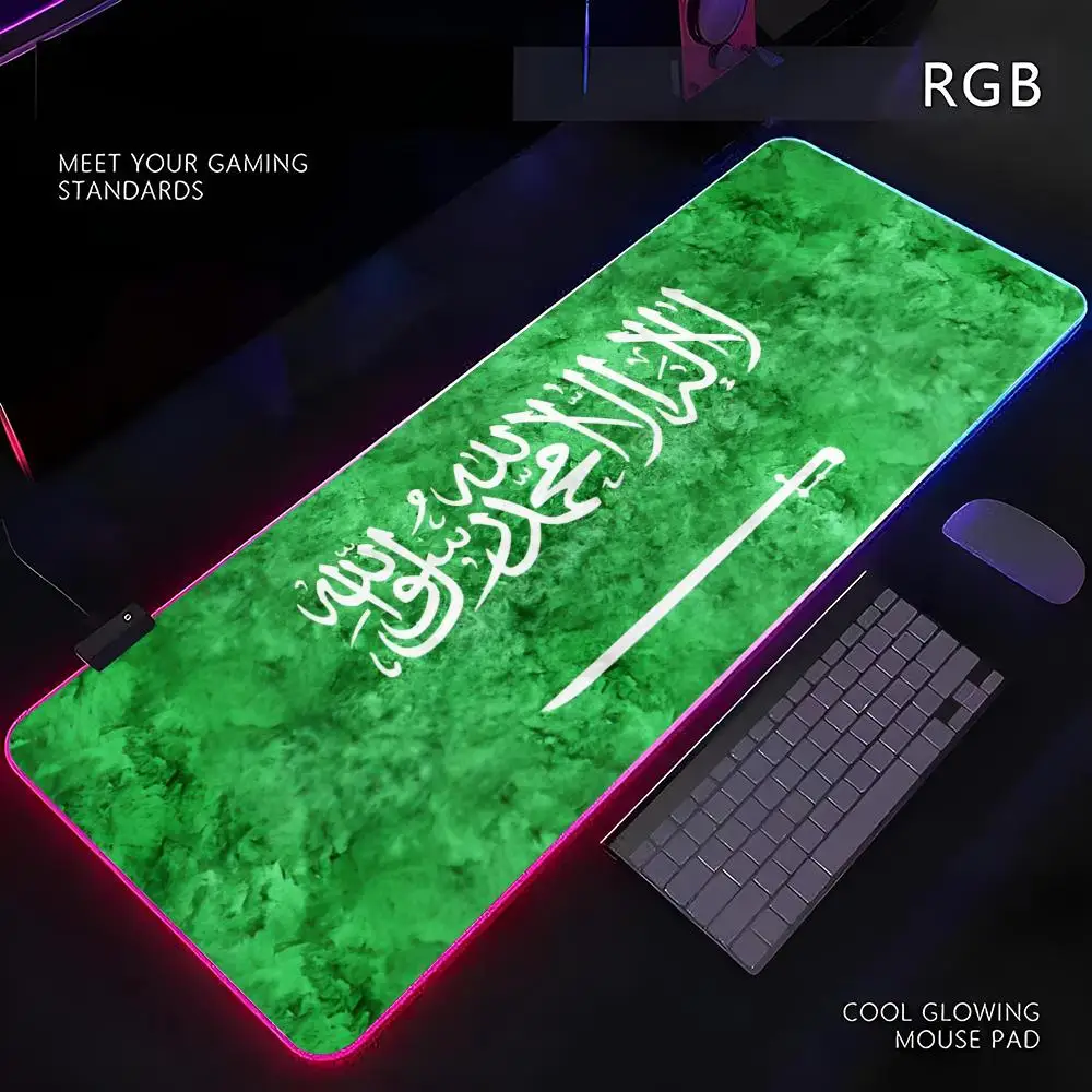 Kingdom Of Saudi Arabia Flag Mouse Pad RGB Gamer LED Light Mouse Mat Peripherals Mousepad Computer Desk Mat XL Mice Keyboard Car
Kingdom Of Saudi Arabia Flag Mouse Pad RGB Gamer LED Light Mouse Mat Peripherals Mousepad Computer Desk Mat XL Mice Keyboard Car