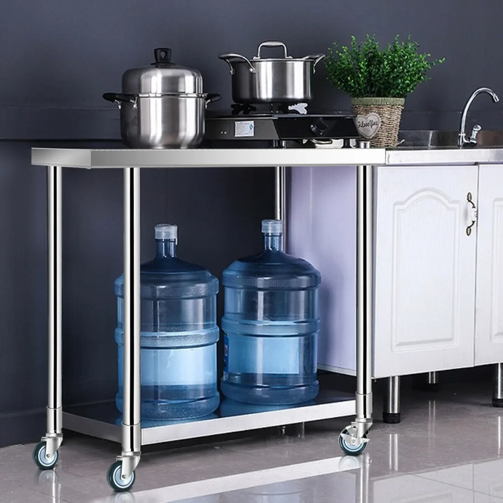 24" x 36" Stainless Steel Commercial Kitchen Work Table w/ 4 Wheels
24" x 36" Stainless Steel Commercial Kitchen Work Table w/ 4 Wheels