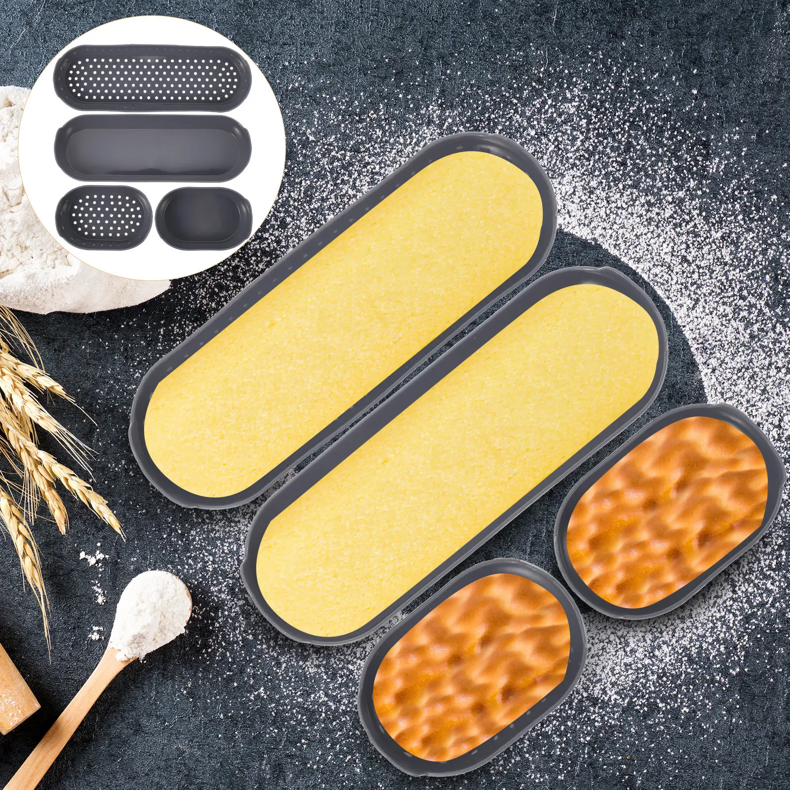 4Pcs Premium Non-Stick Silicone Cake Baking Mold Set Heat-Resistant Oven-Safe Multi-Function Bread Pan for Home Bakery
4Pcs Premium Non-Stick Silicone Cake Baking Mold Set Heat-Resistant Oven-Safe Multi-Function Bread Pan for Home Bakery