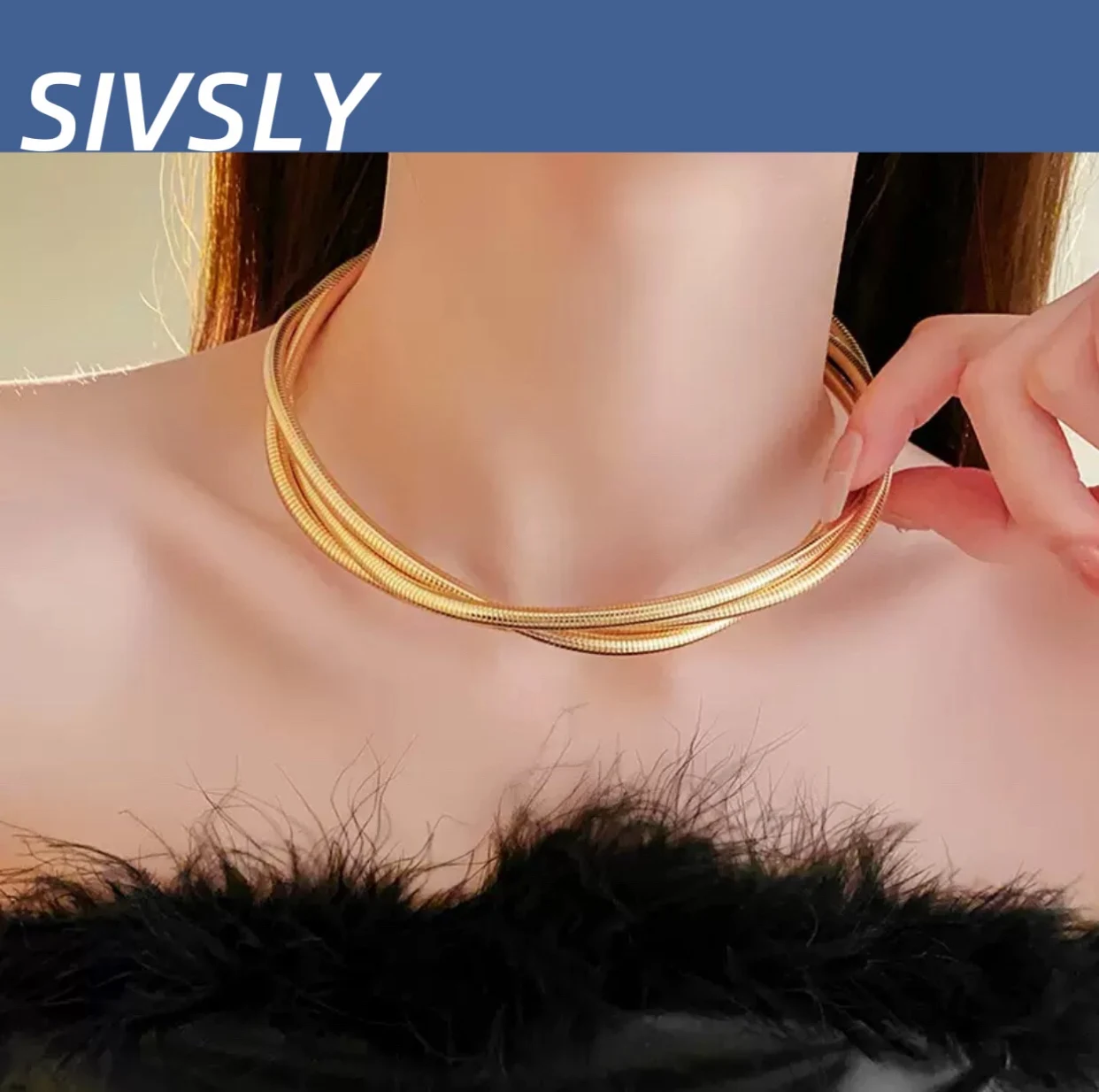 Couples' Best-Seller: European and American Wrapped Serpent Bone Metal Necklace, Unique and Exaggerated, Collar Chain, Fashion
Couples' Best-Seller: European and American Wrapped Serpent Bone Metal Necklace, Unique and Exaggerated, Collar Chain, Fashion