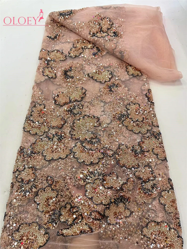 OLOEY Fashion French Mesh Beads Embroidery Sequins Lace Fabric African Nigerian Groom Lace Fabric For Wedding Dress Women
OLOEY Fashion French Mesh Beads Embroidery Sequins Lace Fabric African Nigerian Groom Lace Fabric For Wedding Dress Women