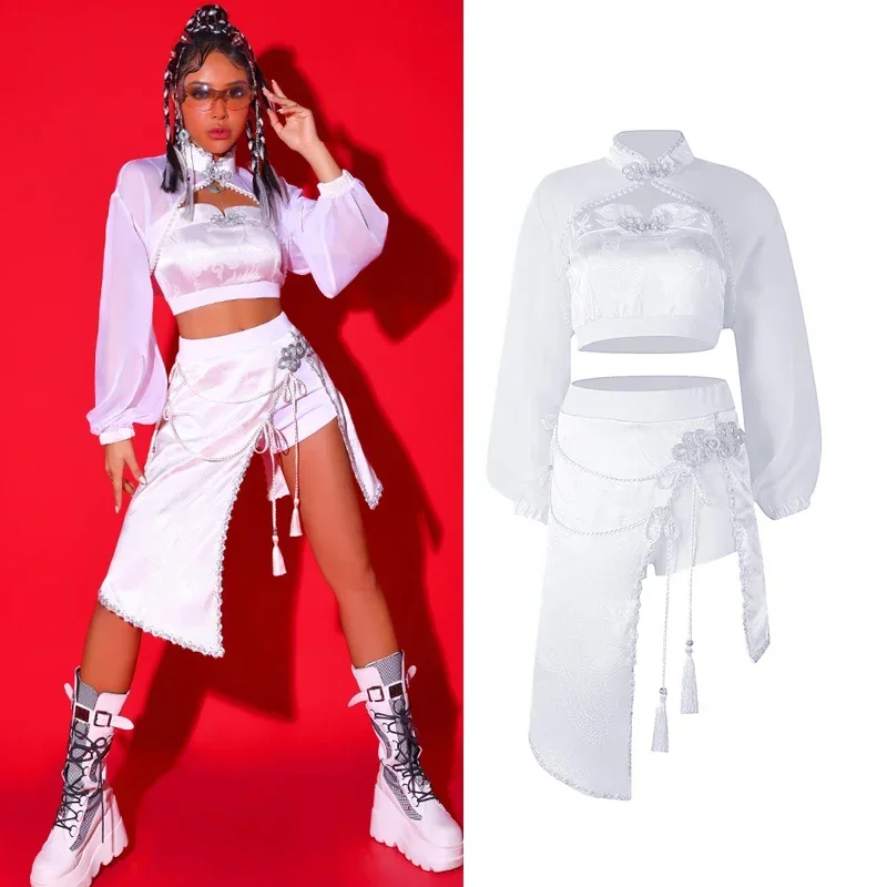 Nightclub Bar Dj Performance Stage Costumes Pole Dance Clothing Jazz Festival Outfits Chinese Style White Hiphop Suit
Nightclub Bar Dj Performance Stage Costumes Pole Dance Clothing Jazz Festival Outfits Chinese Style White Hiphop Suit