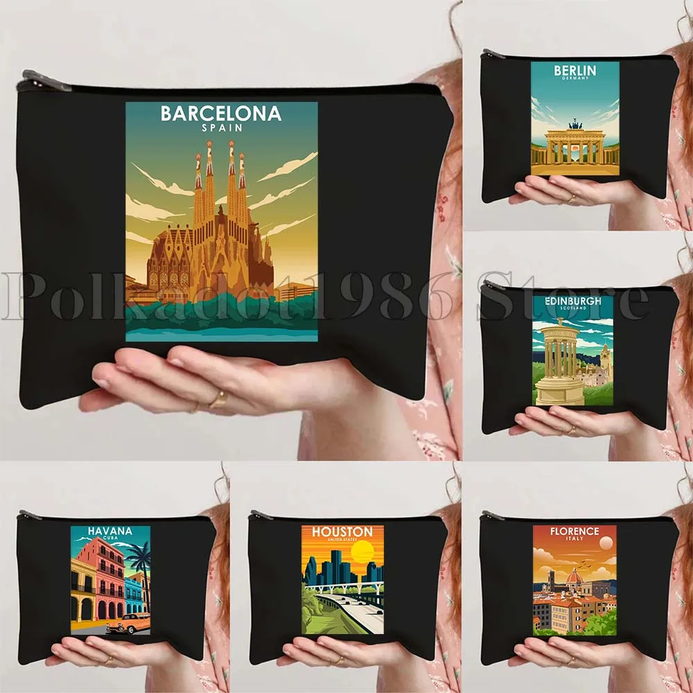Bangkok Thailand Barcelona Spain Berlin Boston Dublin Edinburgh Hamburg Florence Italy Cosmetic Bag Makeup Bag Pencil Case Pouch
Bangkok Thailand Barcelona Spain Berlin Boston Dublin Edinburgh Hamburg Florence Italy Cosmetic Bag Makeup Bag Pencil Case Pouch