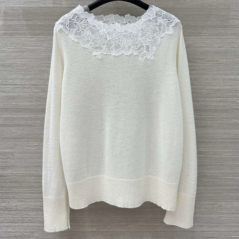 High-quality and exquisite lace embroidered women's sweater - spring/autumn style popular pullover 25100432
High-quality and exquisite lace embroidered women's sweater - spring/autumn style popular pullover 25100432