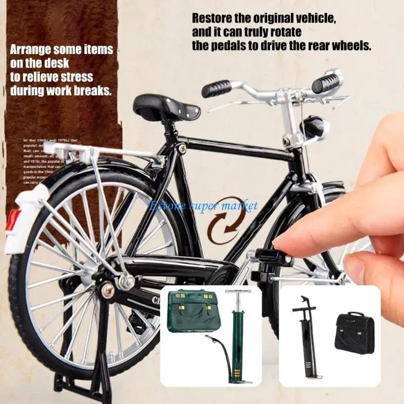 090B Классический ретро почтовый велосипед из сплава, декоративная деталь с детализированными колесами и рулем
090B Классический ретро почтовый велосипед из сплава, декоративная деталь с детализированными колесами и рулем